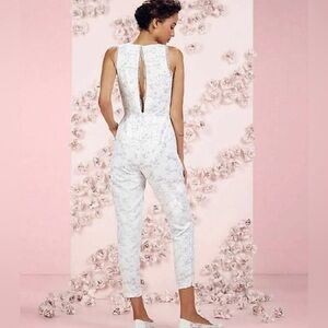 LC Lauren Conrad White Floral Lace Jumpsuit